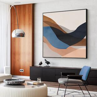 美森映象北欧抽象方形装饰画客厅背景墙大幅壁画工作室样板间挂画