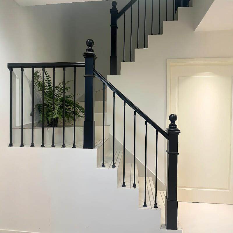 简约楼梯立柱室内轻奢扶手别墅铝合金阁楼梯护栏覆式护栏围栏楼梯