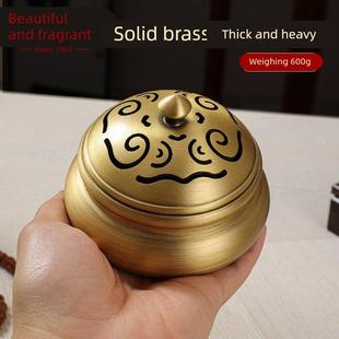 美真香祥云三足纯铜香炉家用室内茶道彷古熏盘香檀香炉香薰炉摆件