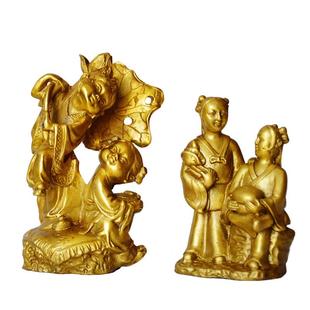 德缘居包邮黄铜和合摆件家居摆件