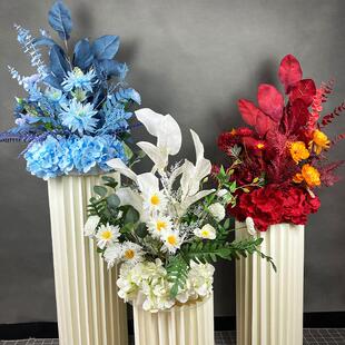 新款婚庆彷真花柚子叶盆花路引花T台舞台花背景花点桌花成品花