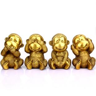 厚德居 铜猴摆件四不猴家居装饰品客厅猴摆设生肖猴子摆件