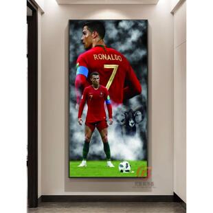 曼联c罗挂画足球明星装饰画体彩票店玄关卧室壁画礼品相框海报