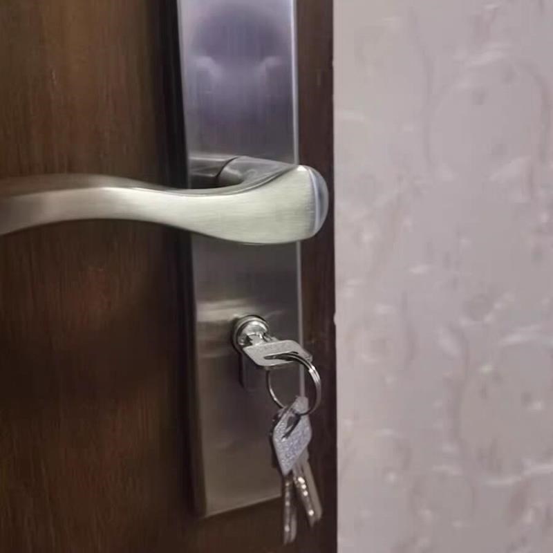 .房门锁卧e室内门锁具换锁配锁大58锁体室木门锁执手面板不锈钢.