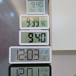 简约大数字磁吸冰箱时钟温湿度电子钟表挂墙桌Q面厨房磁铁闹钟贴