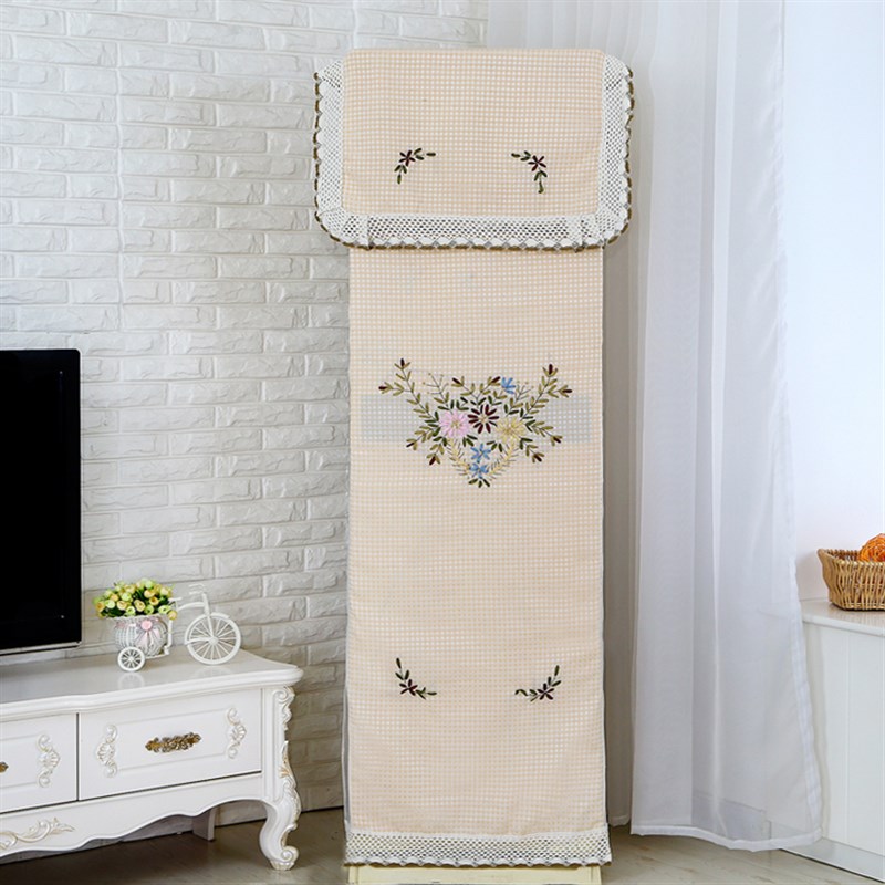 柜式空调罩开机不取 长方形x立式柜机防尘罩布艺欧式空调套刺绣花