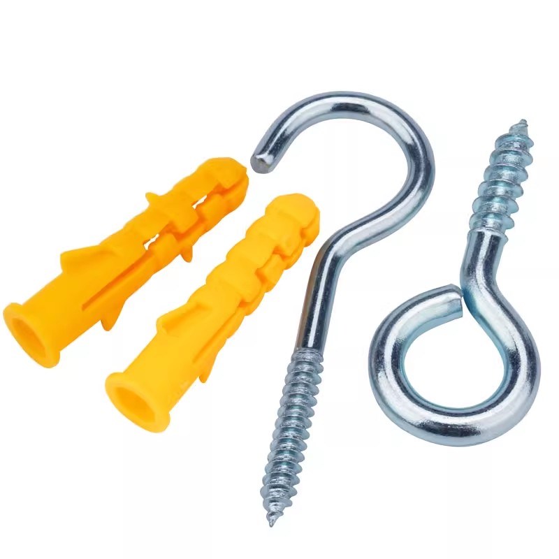 手拧挂钩自d攻螺丝羊眼圆环问号灯钩螺钉O型自攻钉子吊环膨胀螺丝