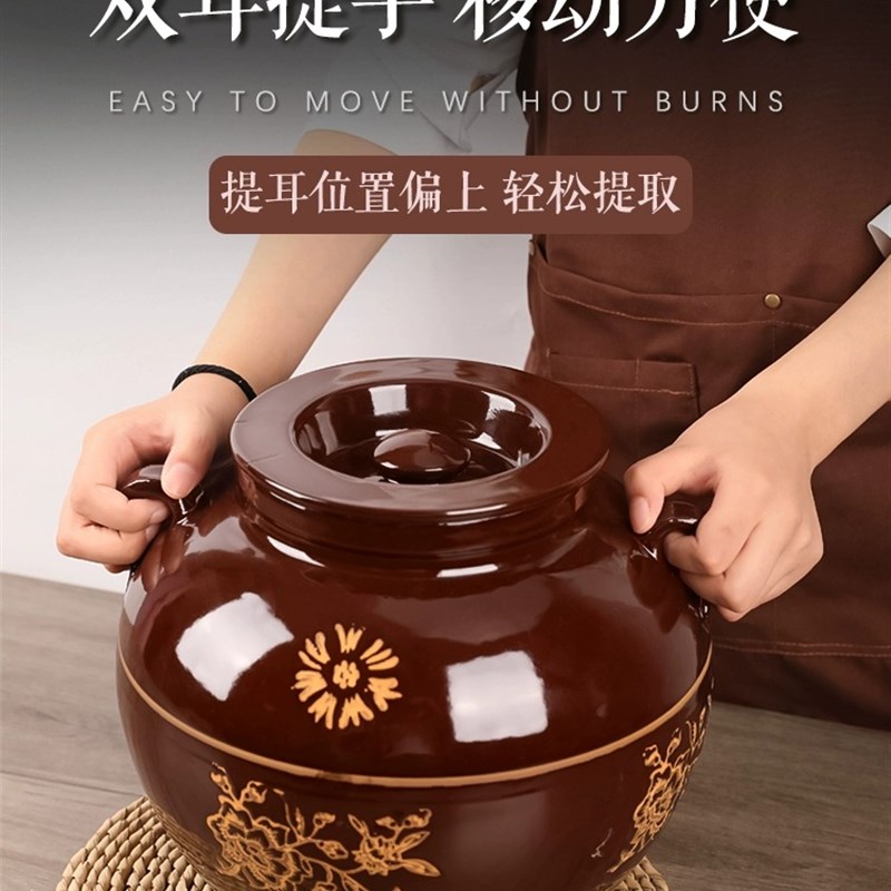 猪油罐家用c油坛子陶瓷罐带盖厨房耐高温土陶米缸瓦罐辣椒油罐油