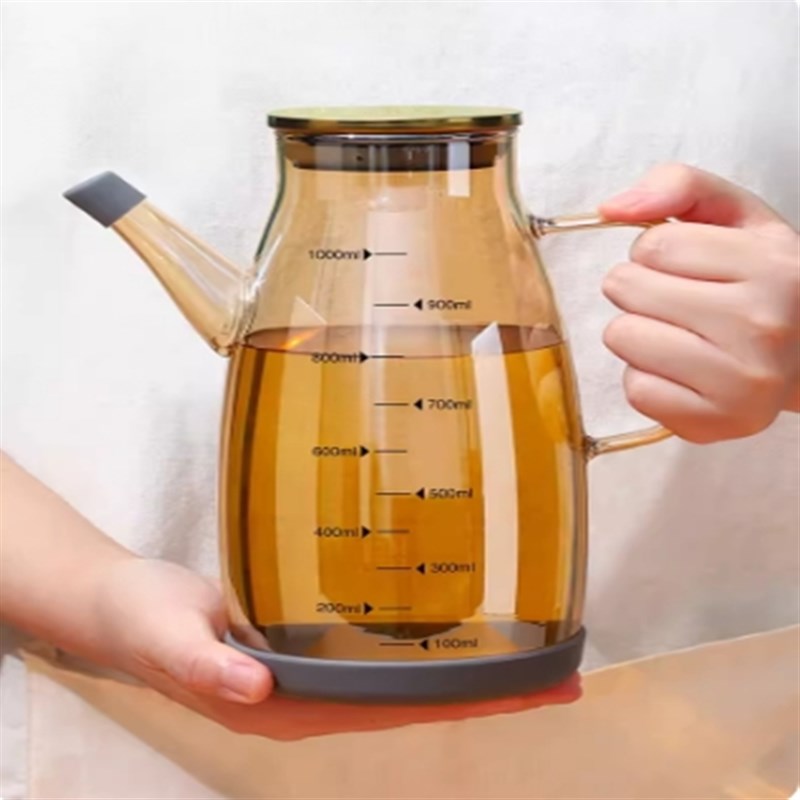 高硼硅玻璃防漏油壶厨房家用v调料瓶酱油醋不挂油装油容器油罐油