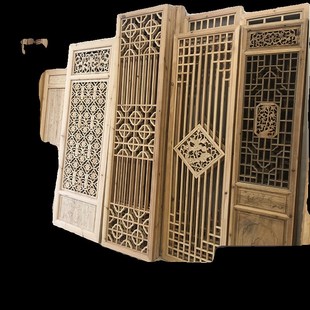 仿古门窗b实木花格东阳木雕屏风中式隔断窗花格栅镂空雕刻装饰定