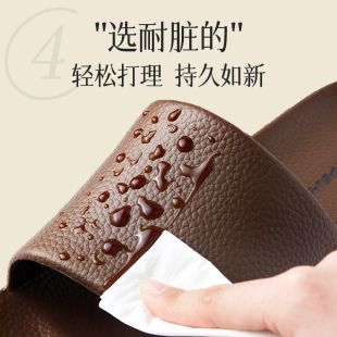 高级感皮纹凉f拖鞋 男士 夏天情侣居家用浴室洗澡防滑防臭外穿拖鞋