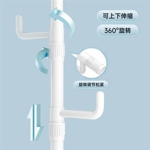 顶天立地晾衣架家用落地卧室内免打孔伸缩杆阳台客厅晒.挂衣架神
