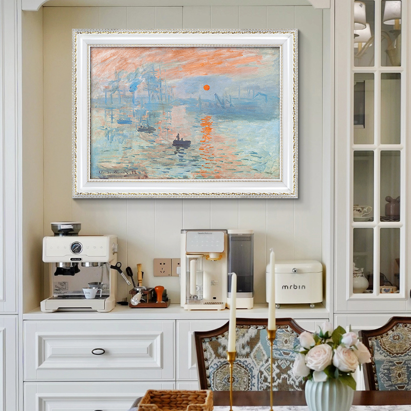 莫奈世界名画美式餐厅装饰