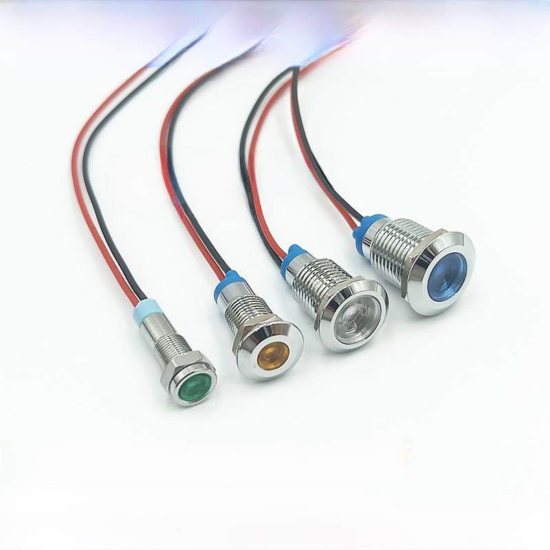 LED金属指示灯6mm8mm12mm10mm防水电源工作信号灯3V6V12V24V220V