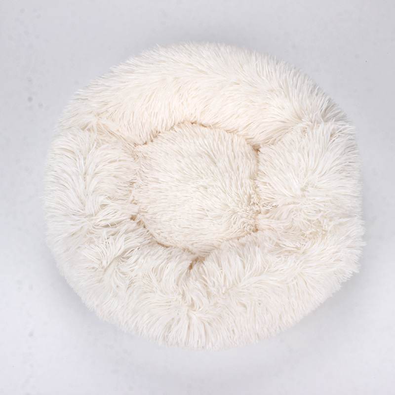 秋冬狗窝加厚长毛绒圆形猫窝保暖宠物窝猫狗垫一件