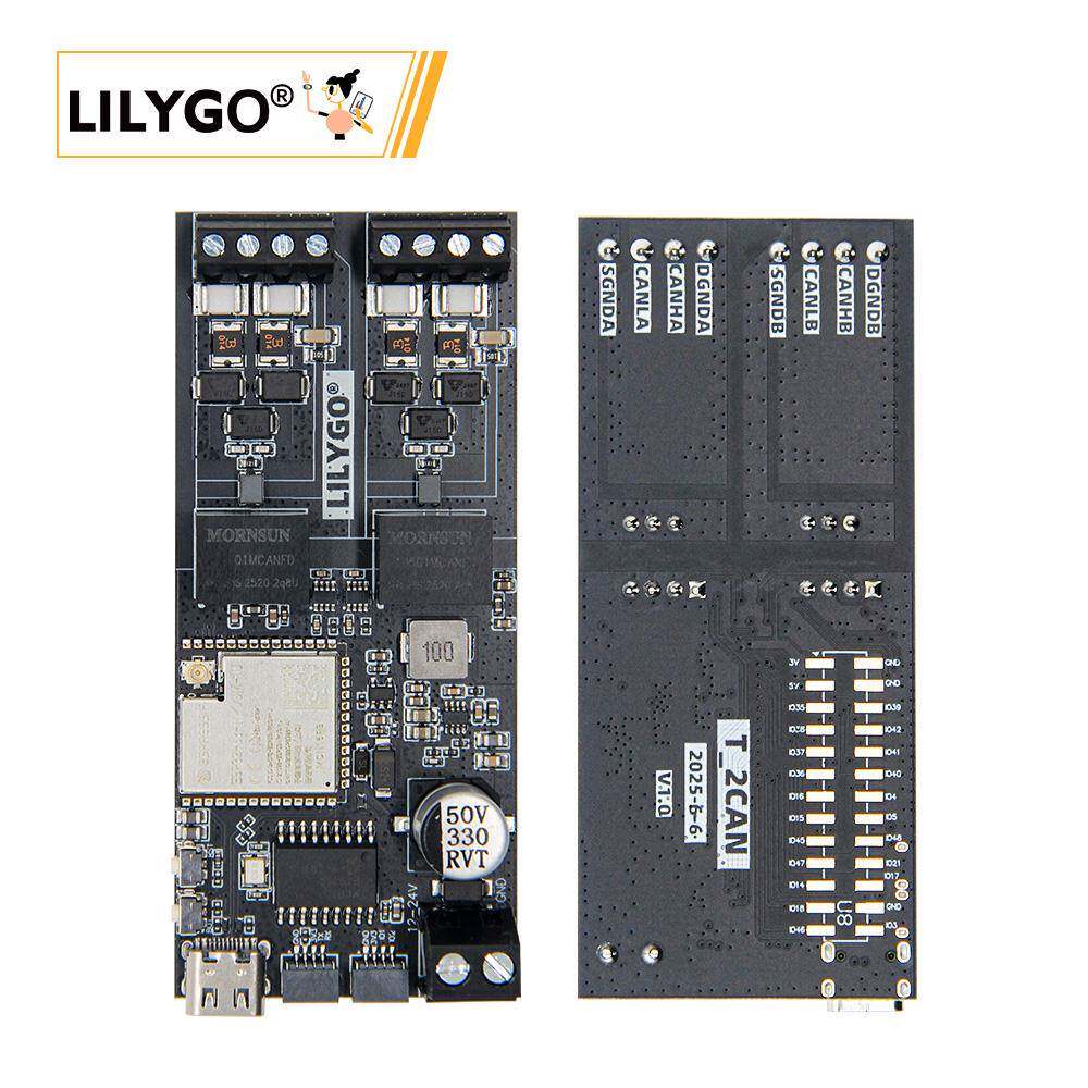 LILYGO® T-2CAN ESP32-S3 支持WiFi蓝牙 CAN模块开发板带 QWIIC