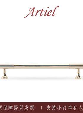 Artiel阿蒂尔鎏光廊桥钛银色黄铜拉手法式衣橱柜门抽屉把手中古风