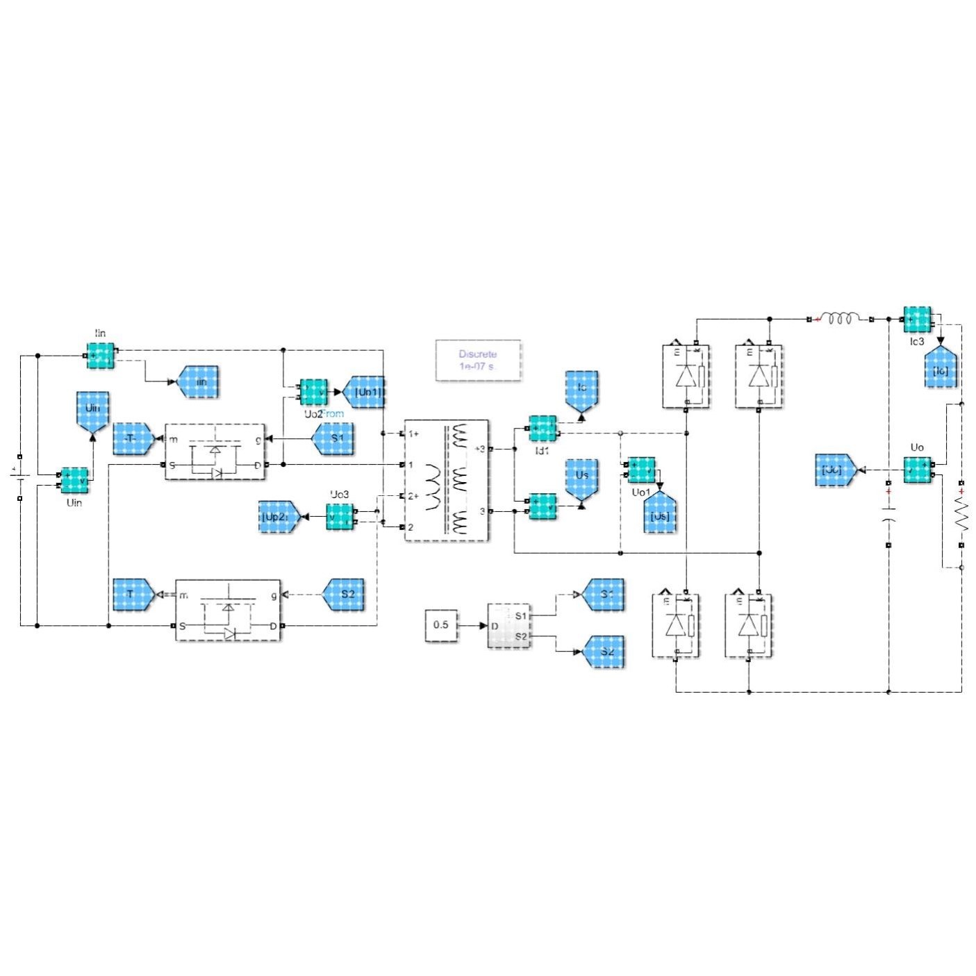 MATLAB/Simulink,Push-Pull(推挽电路)电路仿真模型