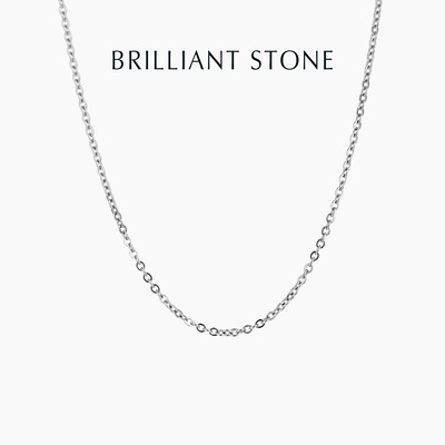 Brilliant Stone2mm十字链925银加粗O字锁骨项链精致百搭素链礼物