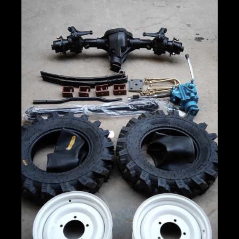 小四轮拖拉机改四驱成q套洛阳十档分动箱钢圈轮胎传动轴五轴拉杆