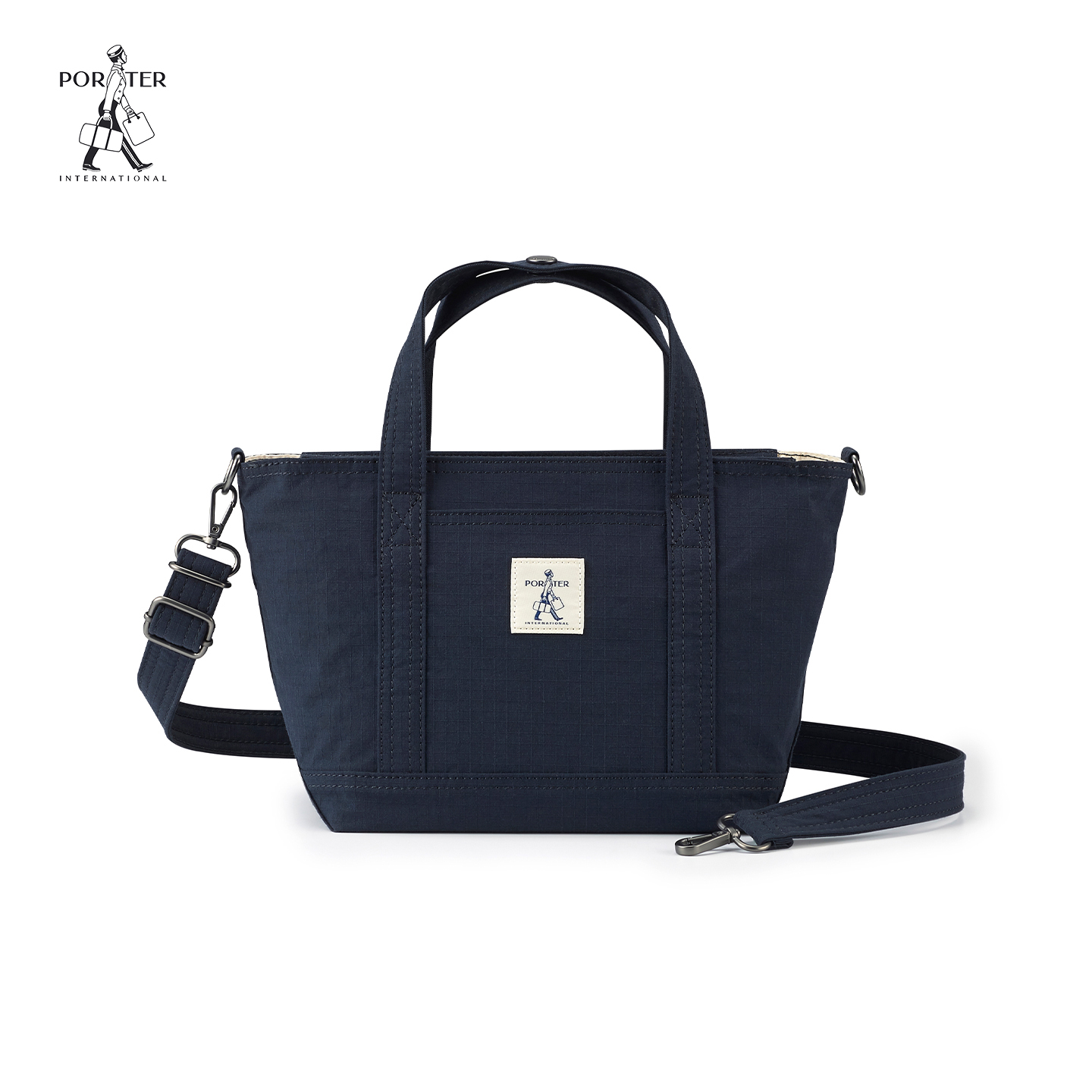 Porter International水洗尼龙口袋手提包中号女士通勤包袋斜跨包