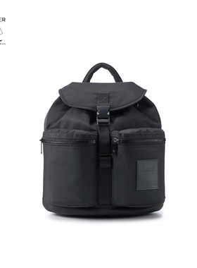 Porter InternationalSEMI亮面斜纹后背包双肩包男女通用通勤包袋
