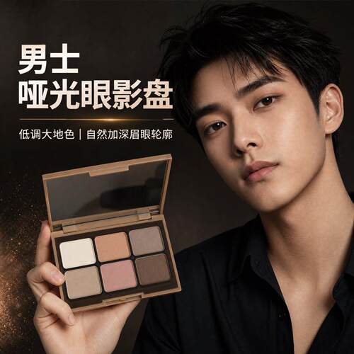 正品男士自然立体眼影盘修容卧蚕粉眼线妆烟熏大地色哑光学生液体