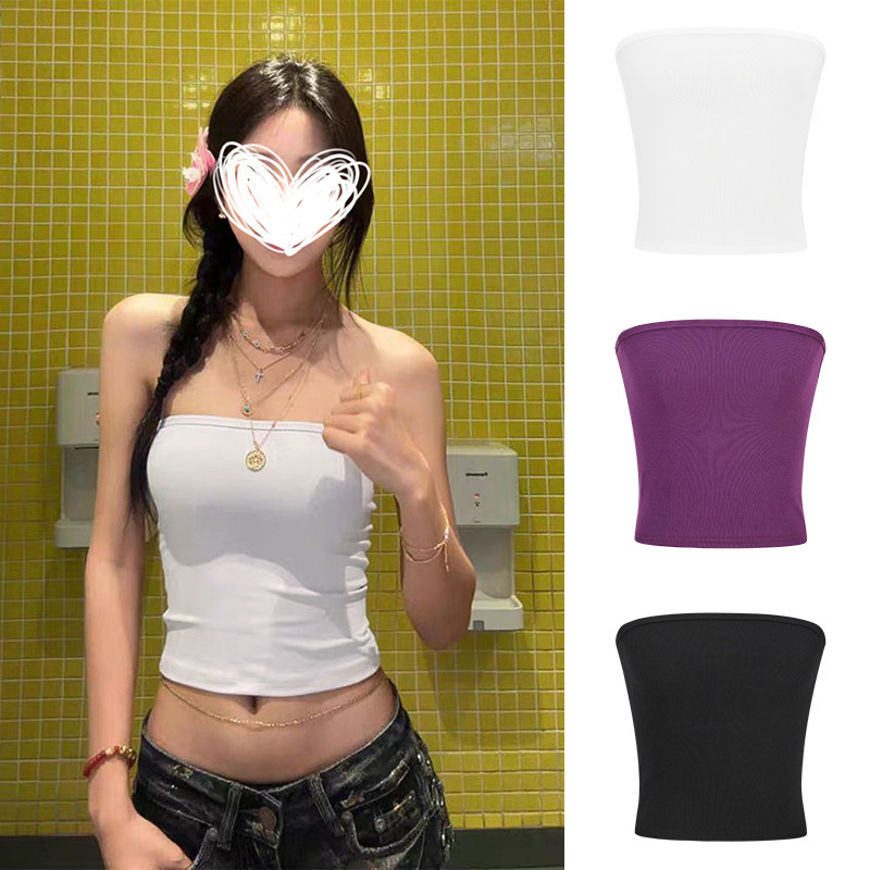 MosesQueen魔西女王辣妹白色抹胸吊带背心女内搭裹胸外穿短款上衣,女装/女士精品,背心吊带,淘宝优惠券,粉丝福利购,淘宝优惠卷