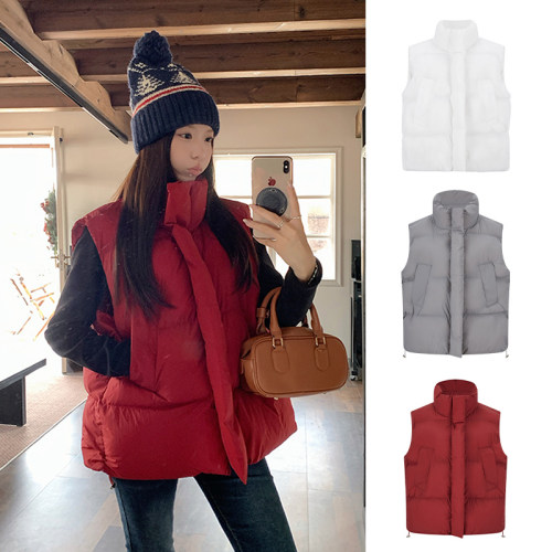 立领棉服马甲外套女加厚外穿上衣