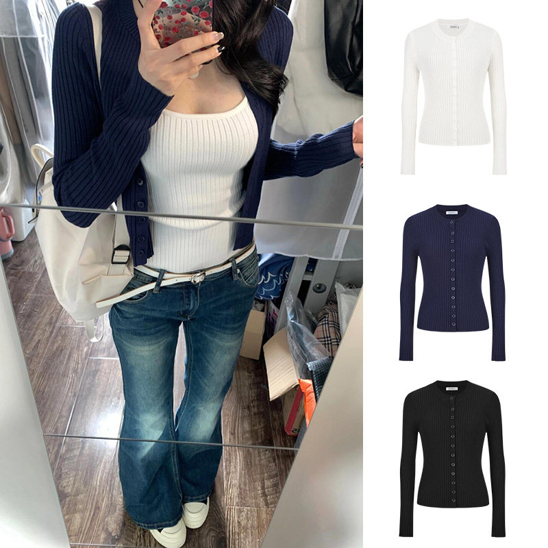 MosesQueen魔西女王短款针织开衫女秋内搭修身吊带背心两件套上衣