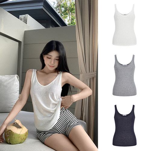 宽松遮副乳u领吊带背心外穿上衣