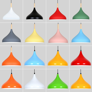现代简约北欧吊灯工业风单头创意个性餐厅理发店饭店商用彩色灯罩