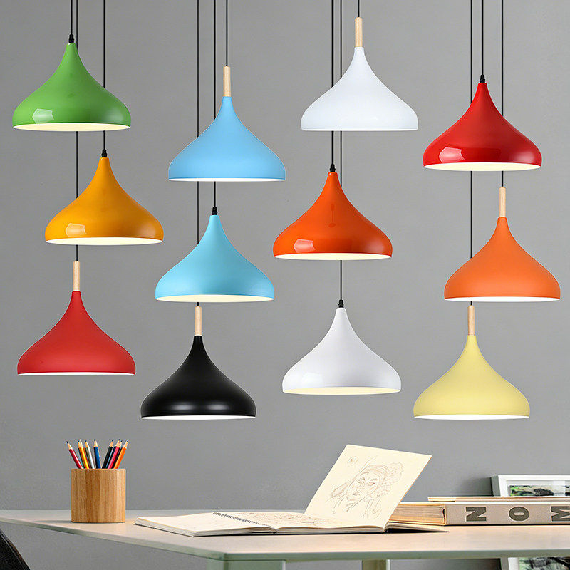 现代工业风餐厅吊灯吧台创意餐饮店铺装饰单头简约LED圆形灯罩,家装灯饰光源,餐厅吊灯,淘宝优惠券,粉丝福利购,淘宝优惠卷