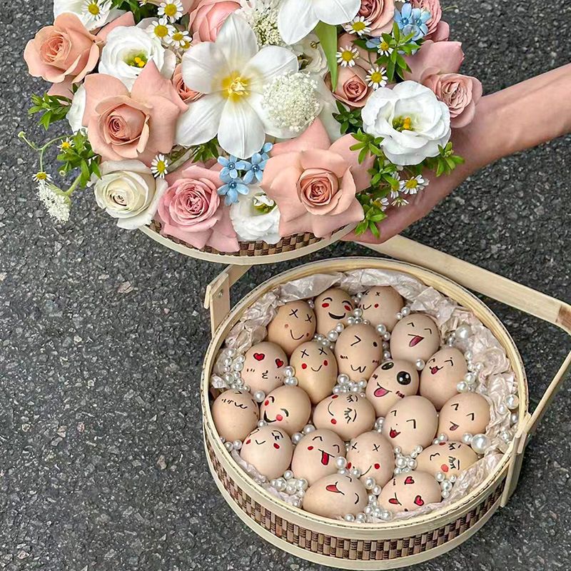 网红小可爱鸡蛋贴创意奖励笑脸防水微笑贴鸡蛋表情包圆形花盒装饰