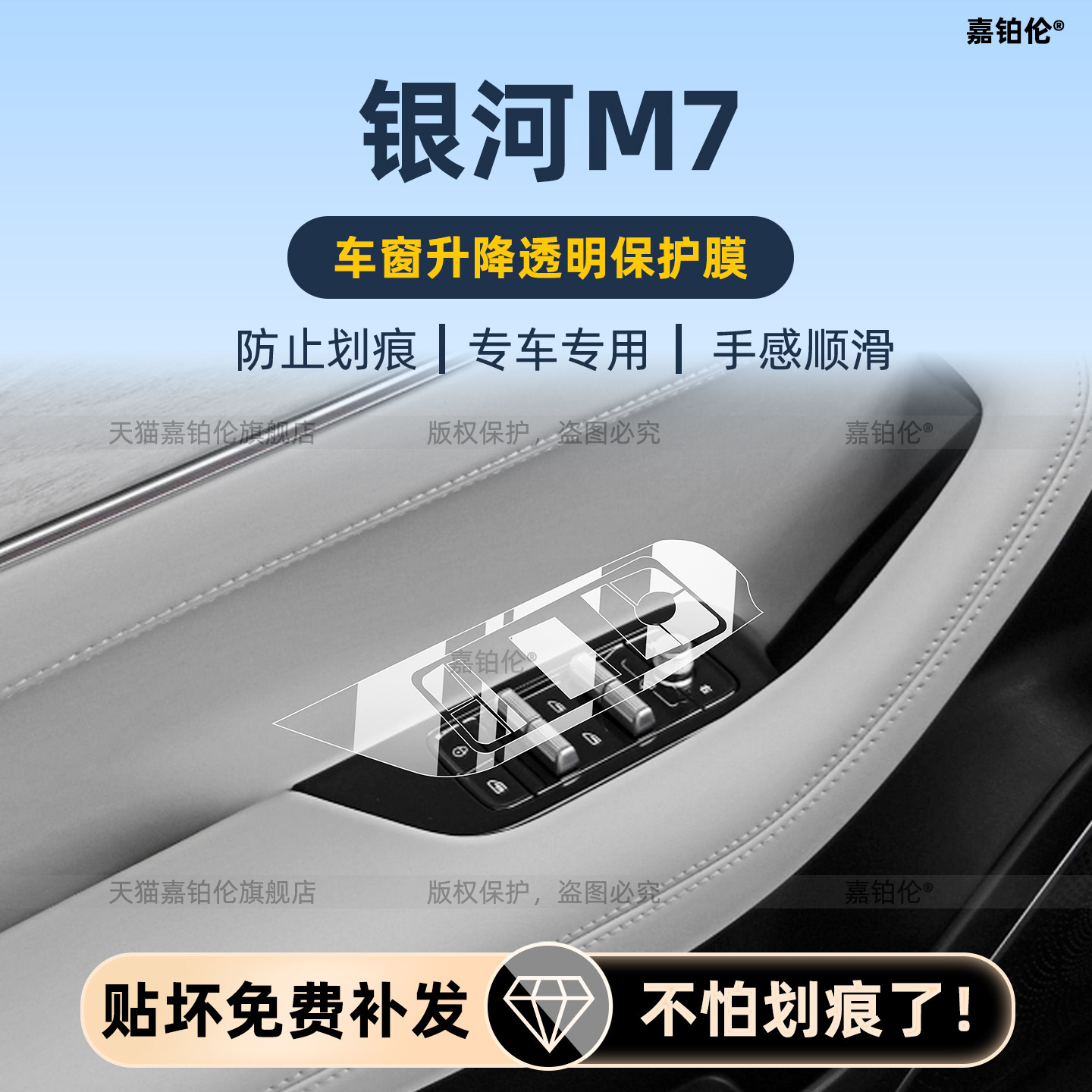适用于26款吉利银河M7内饰保护膜中控档位屏幕钢化膜门槛改装配件