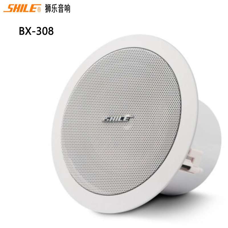 狮乐 BX-308吸顶音箱8英寸定阻式40W同轴喇叭会议室家用卡拉OK
