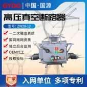 国源高压真空断路器ZW20 630A手动电动10KV户外零序柱上开关