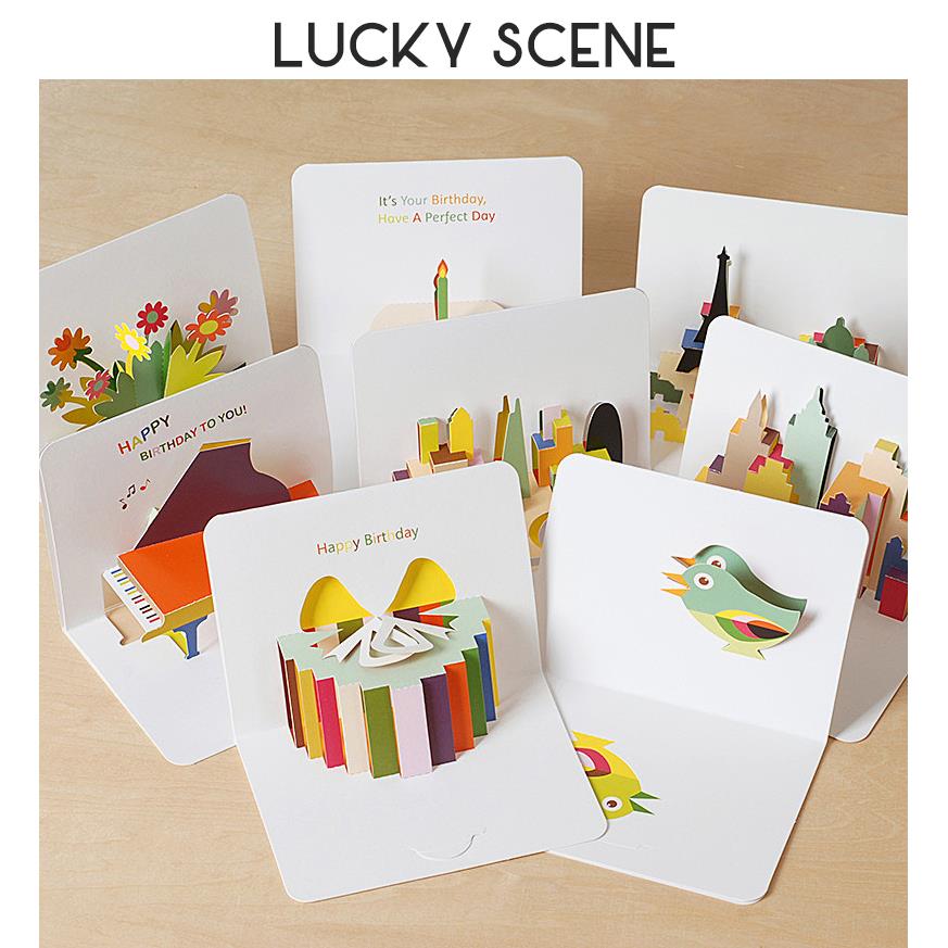 【吉祥道具】立体生日贺卡宝宝儿童蛋糕卡片场景布置氛围拍照蜡烛