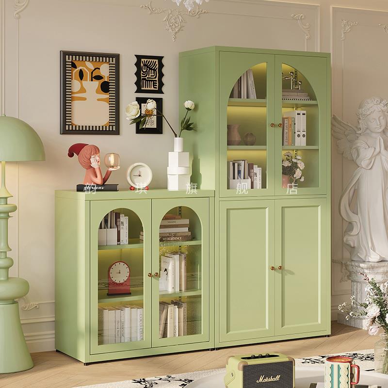 书架落地客厅铁艺防尘手办玩具收纳柜置物架储物家用儿童靠墙书柜