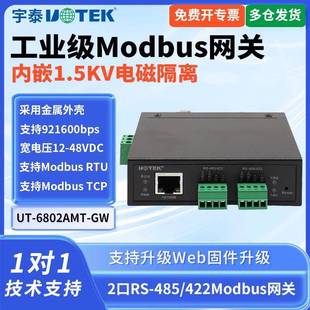 6802AMT TCP转RTU主从 RS422MODBUS GATEWAY网关 2口RS485