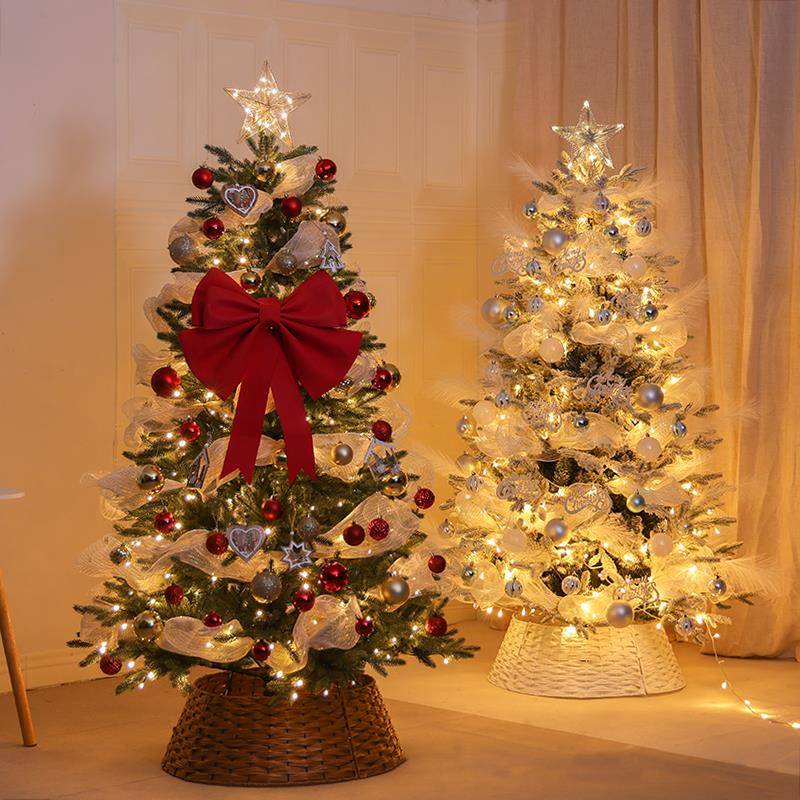 pe圣诞树出口环保家用白雪场景发光加密圣诞节大型豪华套餐装饰树