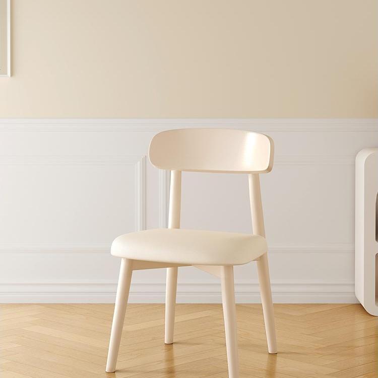 北欧简易奶油风实木椅子餐椅凳子靠背餐厅吃饭餐桌椅书桌学习家用