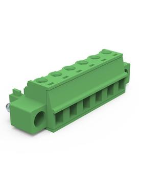上海联捷插拔固定单层接线2edg端子排绿色LC1M-3.81间距厂家直供