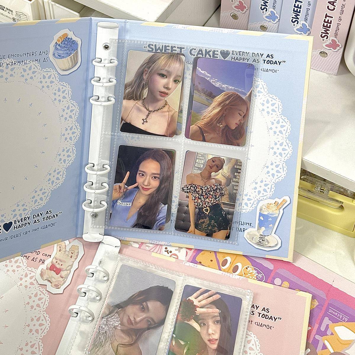 A5追星四宫格卡页6孔双面紧凑型爱豆小卡收纳册活页3寸相册本内页