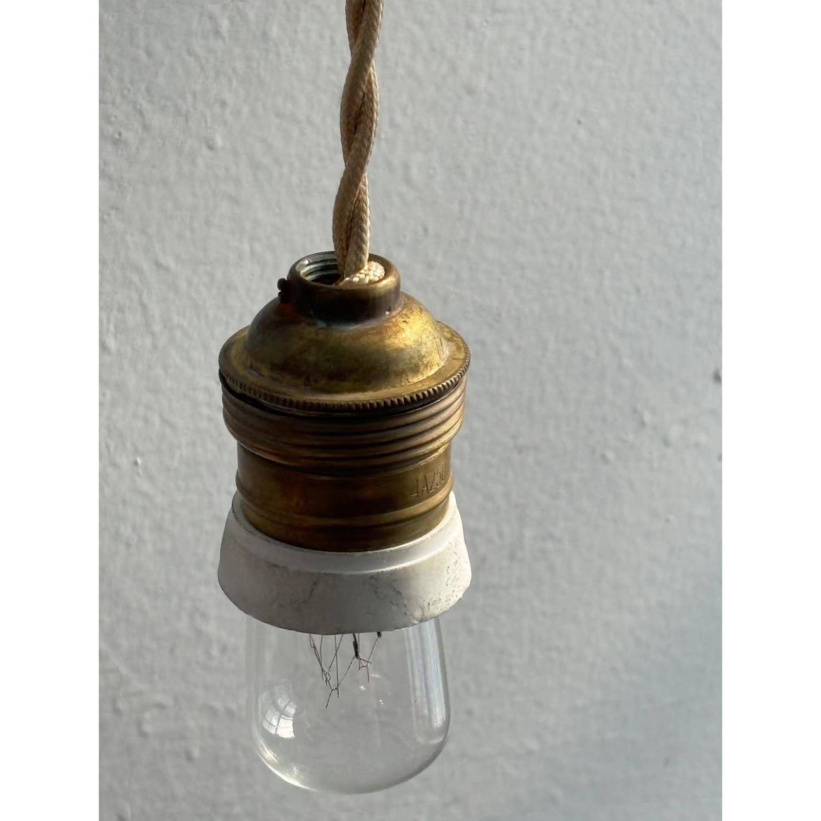 法国19中古典世纪美学工业美式覆古做旧vintage黄铜吧台玄关吊灯