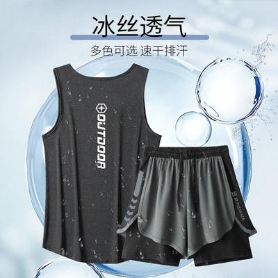 步玛特步跑步运动套装男健身衣服