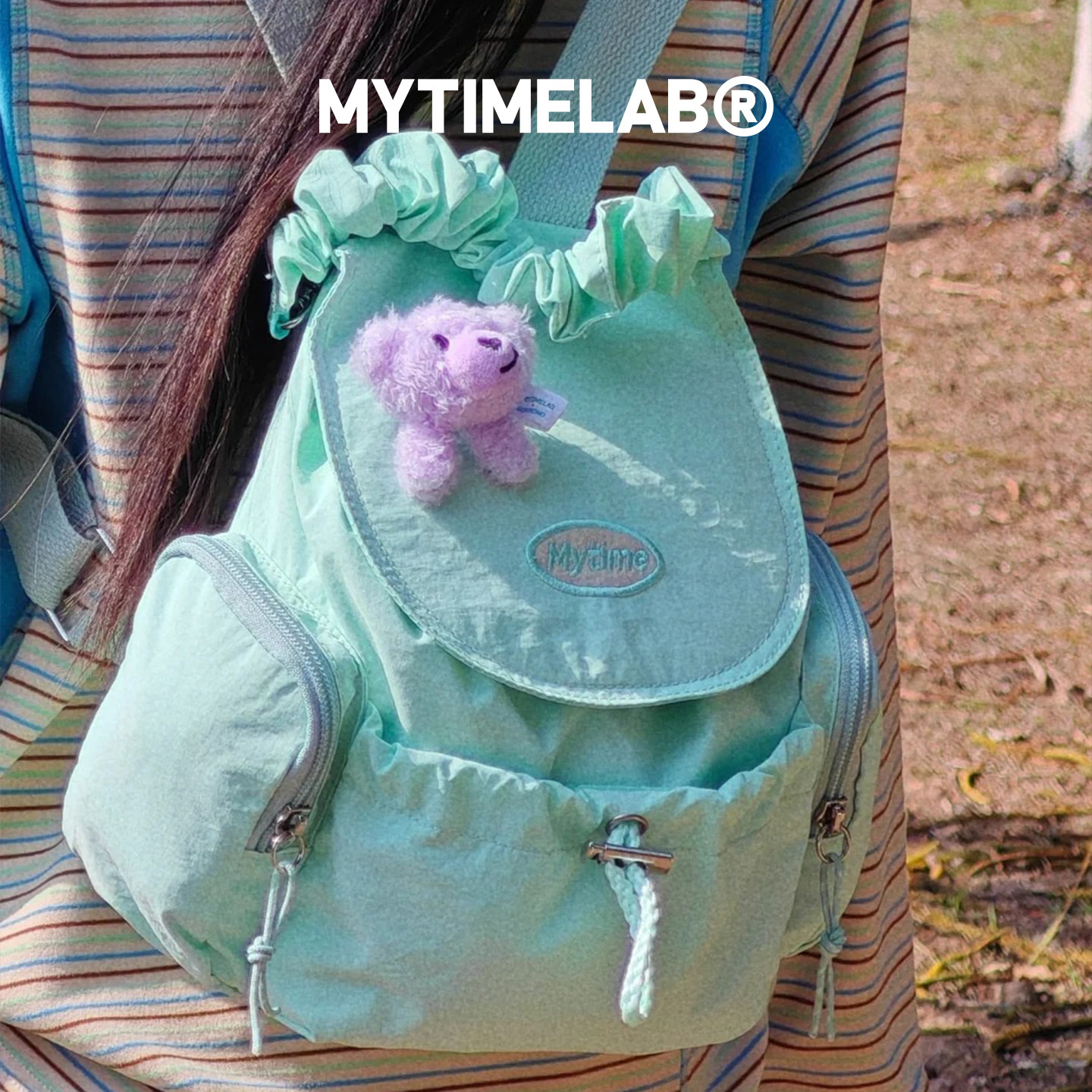 MYTIMELAB摩太潮玩ZOE云朵抽皱双肩包轻便春夏女士休闲简约书包