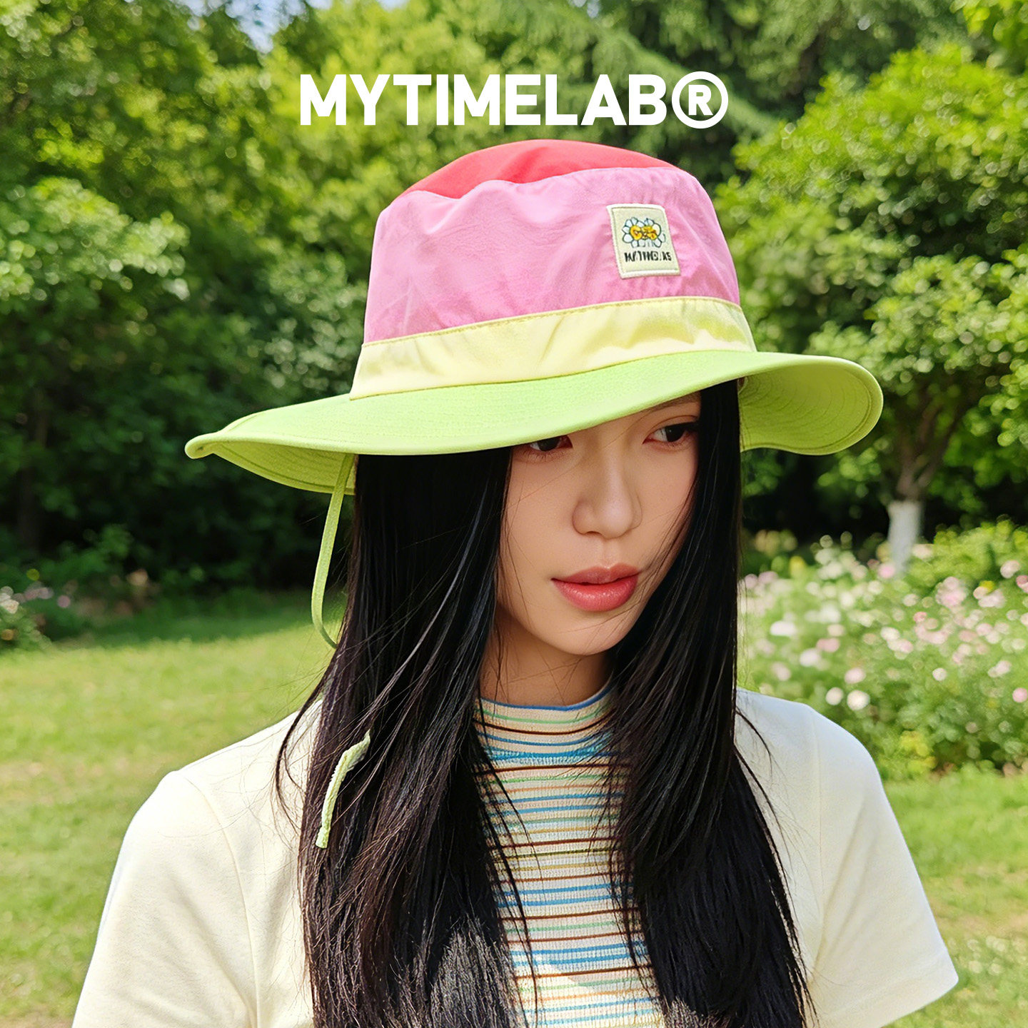 MYTIMELAB摩太潮玩MONITA乐开花渔夫帽防晒帽春夏宽遮阳撞色系带