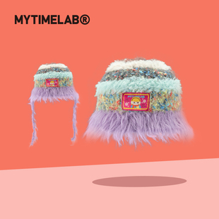 MYTIMELAB摩太潮玩Monita莫奈油画针织帽保暖彩色毛线渔夫帽女