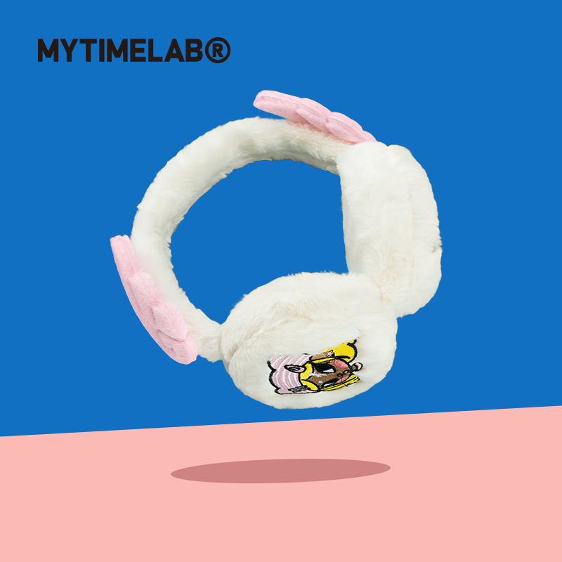 MYTIMELAB摩太潮玩ZM绒绒天使耳罩毛绒秋冬学生儿童保暖刺绣女